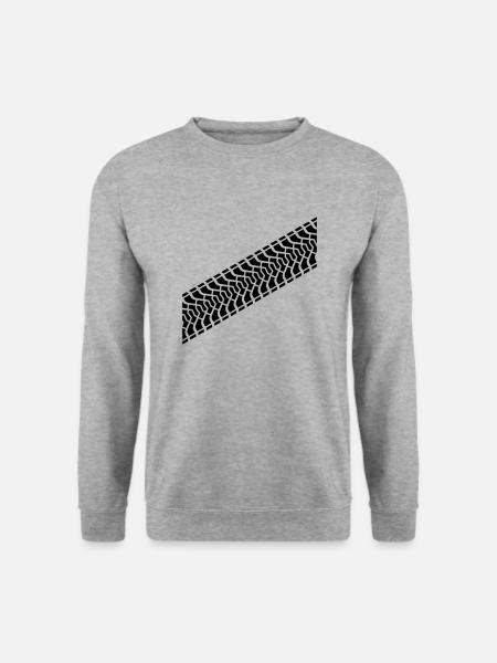 Reifenabdruck Diagonal - Unisex Pullover - Weißgrau meliert