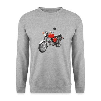 S50 rot - Unisex Pullover - Weißgrau meliert - Vorne - Alina (178cm) & Michal (187cm)