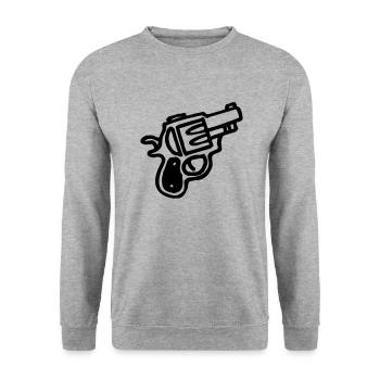 cartoon gun - Unisex Sweatshirt - salt & pepper - Front - Alina (178cm) & Michal (187cm)