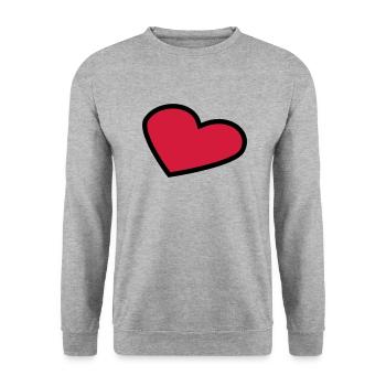 perspective_heart_outline_2c - Sweat-shirt Unisexe - gris chiné - Devant - Alina (178cm) & Michal (187cm)