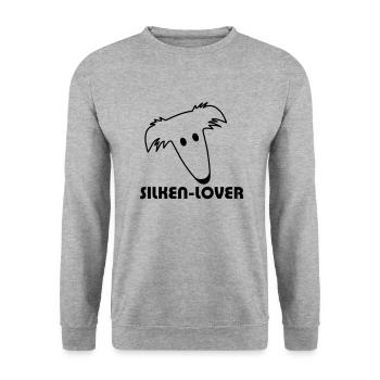 Silken Windhound - Unisex Pullover - Weißgrau meliert - Vorne - Alina (178cm) & Michal (187cm)