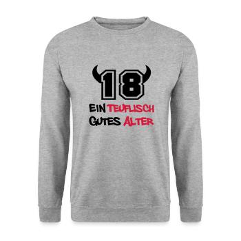 teuflische_18 - Unisex Sweatshirt - salt & pepper - Front - Alina (178cm) & Michal (187cm)