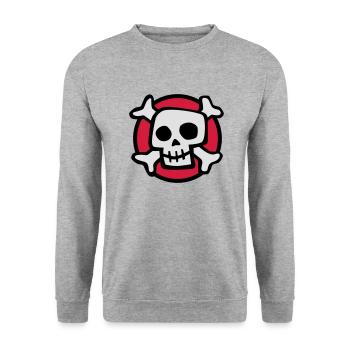 comic_skull_072011_a_3c - Sweat-shirt Unisexe - gris chiné - Devant - Alina (178cm) & Michal (187cm)
