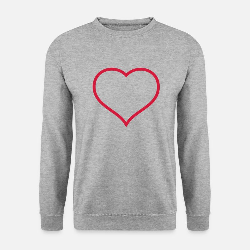 Herz - Unisex Pullover - Weißgrau meliert