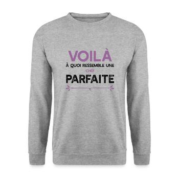 Une Chef parfaite cadeau - Sweat-shirt Unisexe - gris chiné - Devant - Alina (178cm) & Michal (187cm)