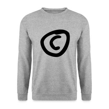 copyright c - Unisex Pullover - Weißgrau meliert - Vorne - Alina (178cm) & Michal (187cm)