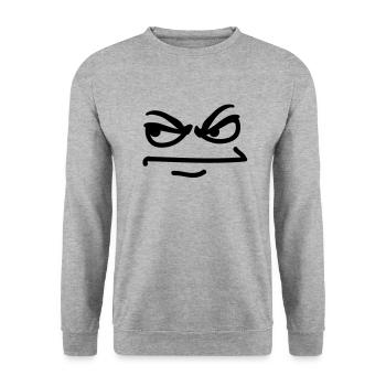 angry_face - Unisex Sweatshirt - salt & pepper - Front - Alina (178cm) & Michal (187cm)