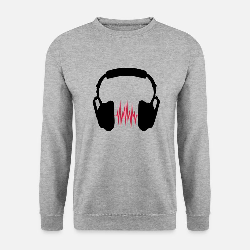 Kopfhörer - Unisex Pullover - Weißgrau meliert