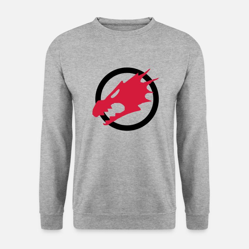 Feuerdrachen - Unisex Pullover - Weißgrau meliert