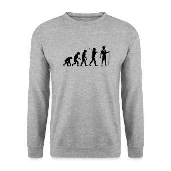 Die Entwicklung des Pfadfindertums - Unisex Pullover - Weißgrau meliert - Vorne - Alina (178cm) & Michal (187cm)