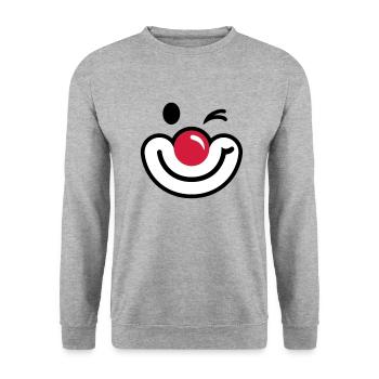 Clown Face 2 - Unisex Sweatshirt - salt & pepper - Front - Alina (178cm) & Michal (187cm)
