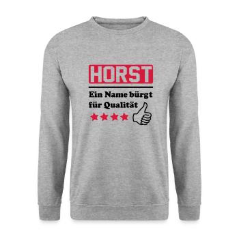 horst - Unisex Sweatshirt - salt & pepper - Front - Alina (178cm) & Michal (187cm)