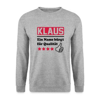 weihnachtsmann - Sweat-shirt Unisexe - gris chiné - Devant - Alina (178cm) & Michal (187cm)