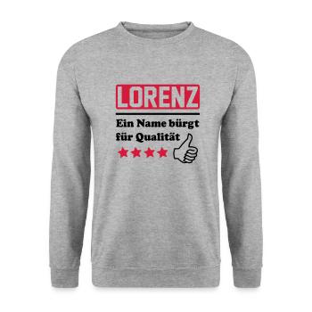 lorenz - Unisex Sweatshirt - salt & pepper - Front - Alina (178cm) & Michal (187cm)