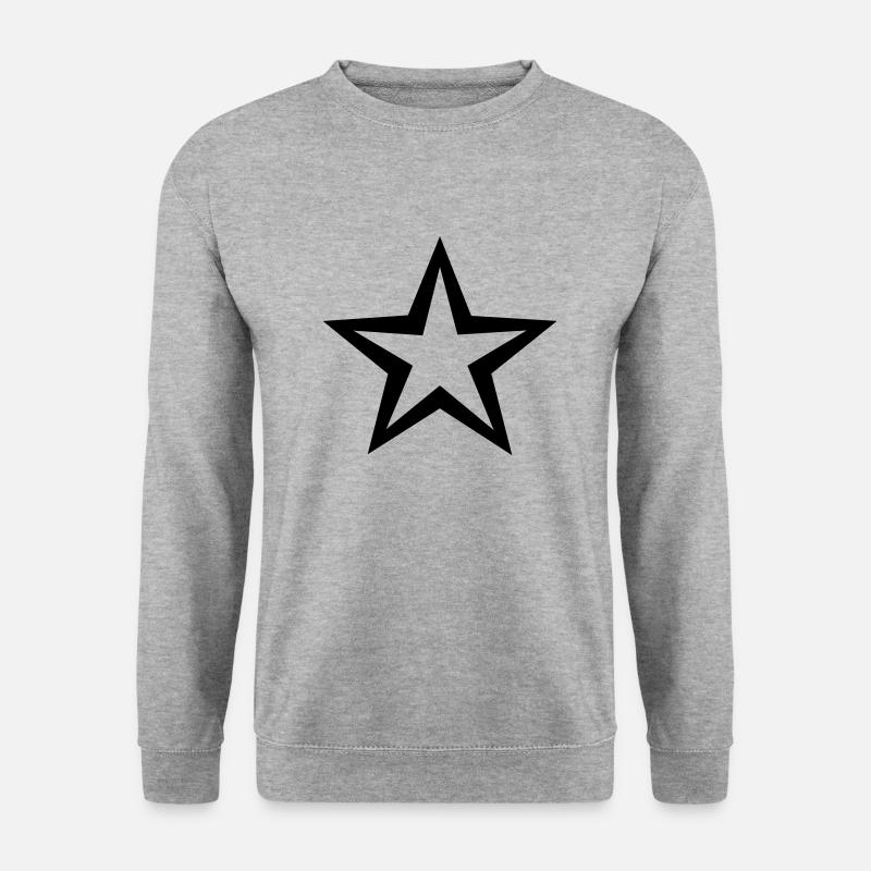 Stern - Unisex Pullover - Weißgrau meliert