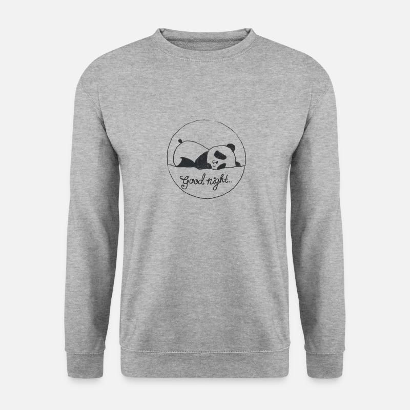 Gute Nacht Panda - Unisex Pullover - Weißgrau meliert