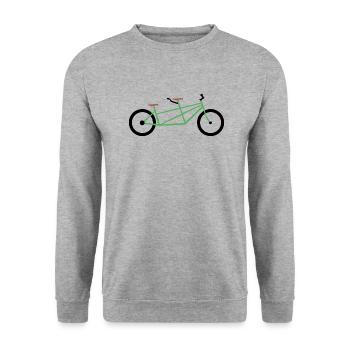 Tandem Bike Bicycle - Unisex Sweatshirt - salt & pepper - Front - Alina (178cm) & Michal (187cm)
