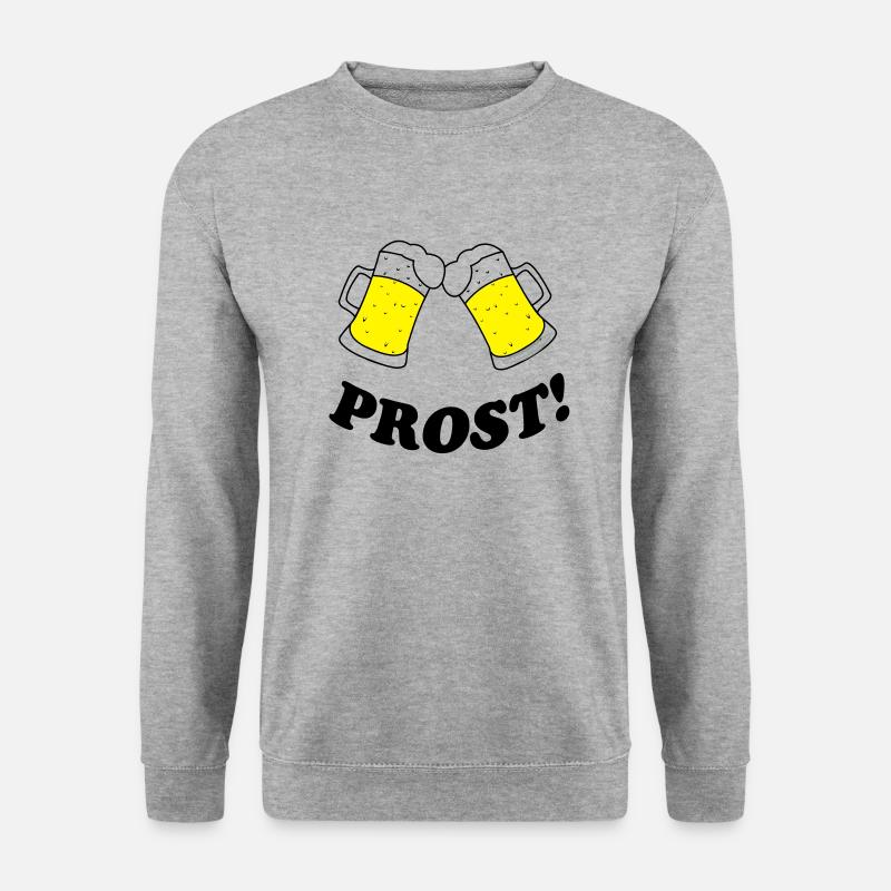 bier_prost - Unisex Pullover - Weißgrau meliert