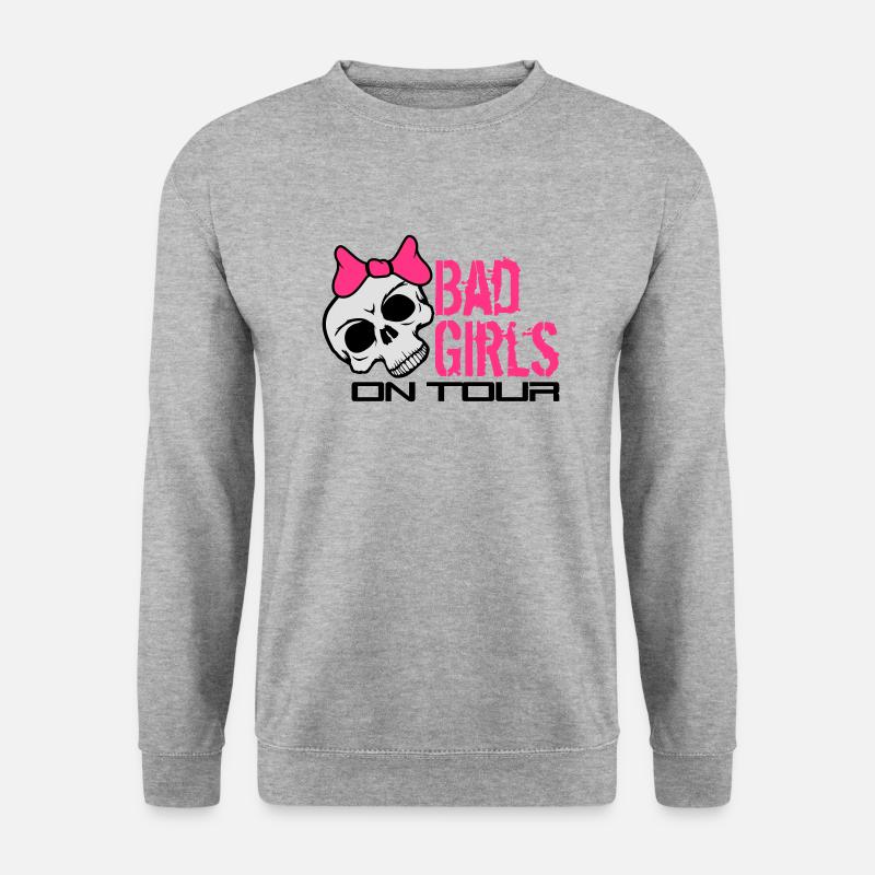 schaedel totenkopf boese bad gefaehrlich on tour u - Unisex Pullover - Weißgrau meliert