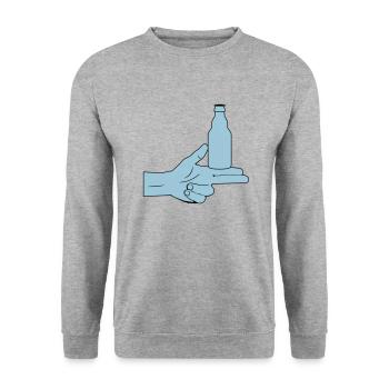 Pistolero Cerveza - Unisex Pullover - Weißgrau meliert - Vorne - Alina (178cm) & Michal (187cm)