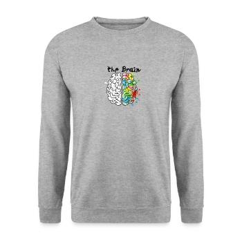 The Brain - Unisex Sweatshirt - salt & pepper - Front - Alina (178cm) & Michal (187cm)