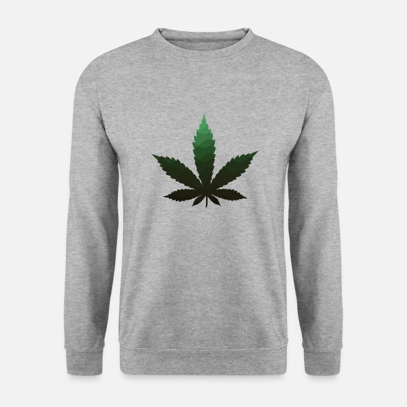 green marijuana leaf - Unisex Pullover - Weißgrau meliert