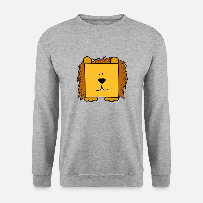Löwe - Unisex Pullover - Weißgrau meliert