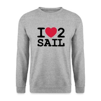 I LOVE 2 SAIL - 2 COLOUR - Sweat-shirt Unisexe - gris chiné - Devant - Alina (178cm) & Michal (187cm)