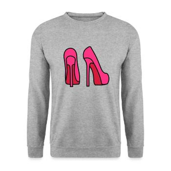 high_heels__f3 - Unisex Pullover - Weißgrau meliert - Vorne - Alina (178cm) & Michal (187cm)