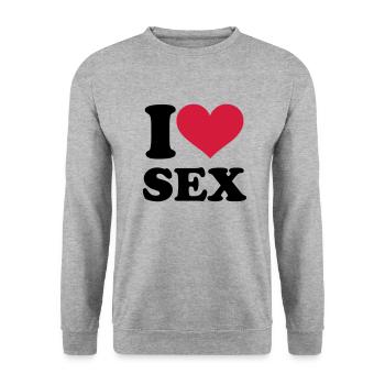 Sex - Unisex Pullover - Weißgrau meliert - Vorne - Alina (178cm) & Michal (187cm)