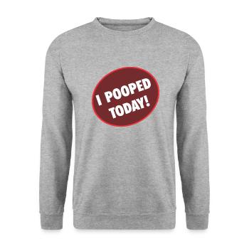 I was pooping today! Shit - Unisex Sweatshirt - salt & pepper - Front - Alina (178cm) & Michal (187cm)