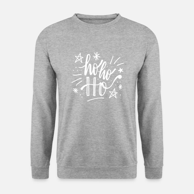 HO HO HO! - Unisex Pullover - Weißgrau meliert