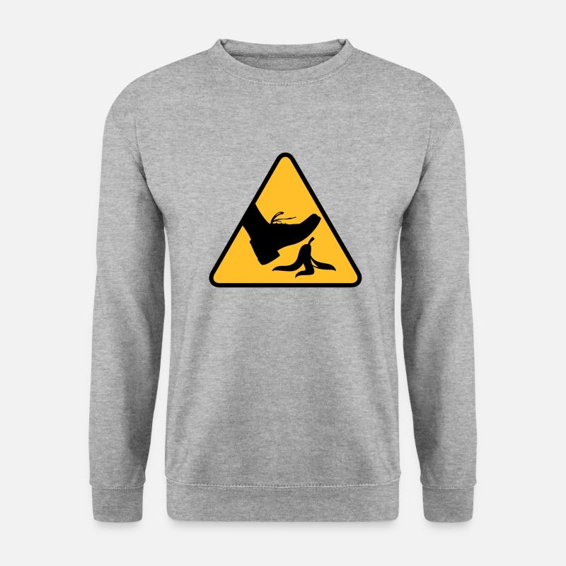 Risque de glisser avec une banane - Sweat-shirt Unisexe - gris chiné