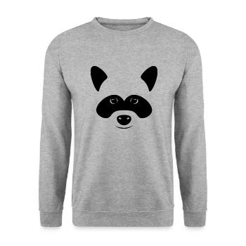 Raccoon head, drawing, simple, silhouette - Unisex Sweatshirt - salt & pepper - Front - Alina (178cm) & Michal (187cm)