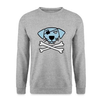 pirate_dog_042013_a_3c - Sweat-shirt Unisexe - gris chiné - Devant - Alina (178cm) & Michal (187cm)
