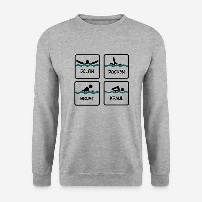 schwimmen T-Shirt - Unisex Pullover - Weißgrau meliert