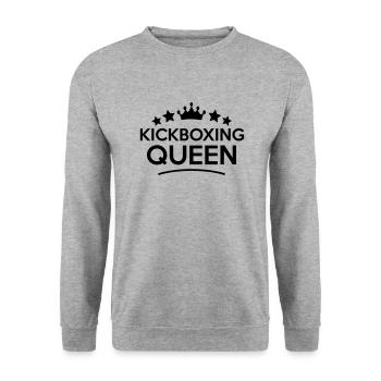 kickboxing queen stars - Sweat-shirt Unisexe - gris chiné - Devant - Alina (178cm) & Michal (187cm)