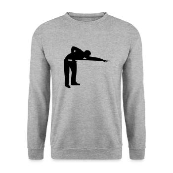 Billard - Unisex Pullover - Weißgrau meliert - Vorne - Alina (178cm) & Michal (187cm)