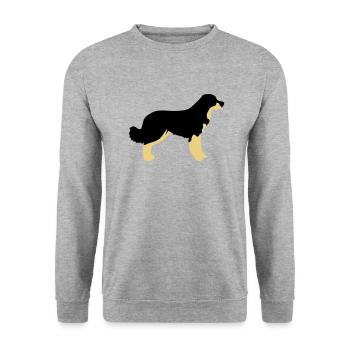 Hovawart Vektor - Unisex Pullover - Weißgrau meliert - Vorne - Alina (178cm) & Michal (187cm)