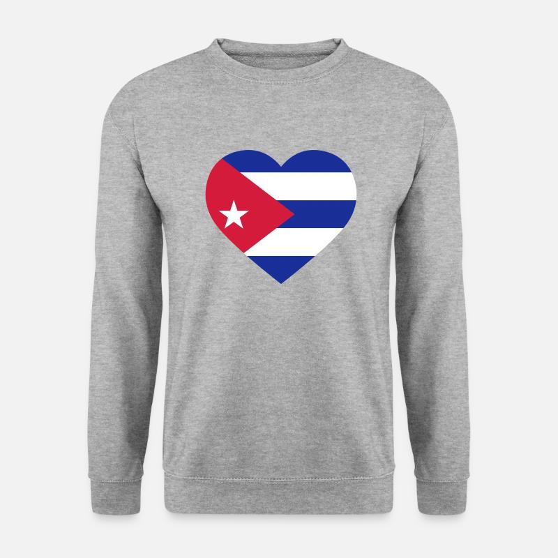 Cuba Heart - Unisex Pullover - Weißgrau meliert