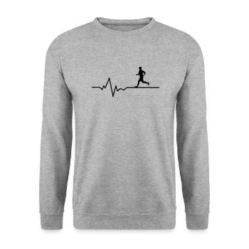Jogger Puls - Unisex Pullover - Weißgrau meliert - Vorne - Alina (178cm) & Michal (187cm)