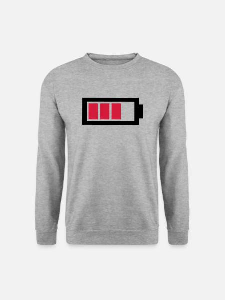 Batterie - Unisex Pullover - Weißgrau meliert