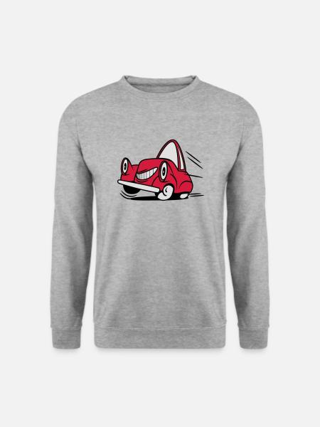 Auto Wagen Fahrzeug witzig lustig - Unisex Pullover - Weißgrau meliert