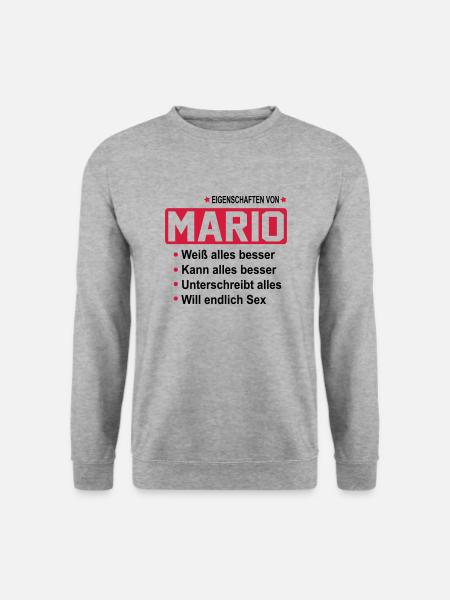 mario - Unisex Pullover - Weißgrau meliert