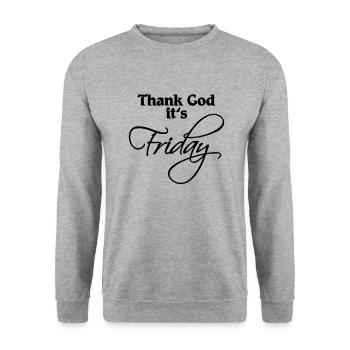 Thank God it's Friday - Unisex Sweatshirt - salt & pepper - Front - Alina (178cm) & Michal (187cm)