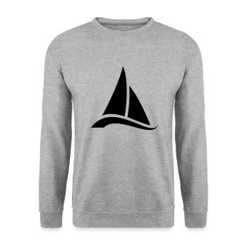 Sailing, sailor, sailboat, Voile, marin, bateau - Sweat-shirt Unisexe - gris chiné - Devant - Alina (178cm) & Michal (187cm)