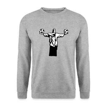 football statue bresil rio janeiro christ - Sweat-shirt Unisexe - gris chiné - Devant - Alina (178cm) & Michal (187cm)