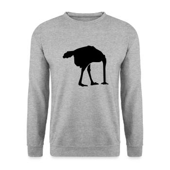 Strauß - Unisex Pullover - Weißgrau meliert - Vorne - Alina (178cm) & Michal (187cm)