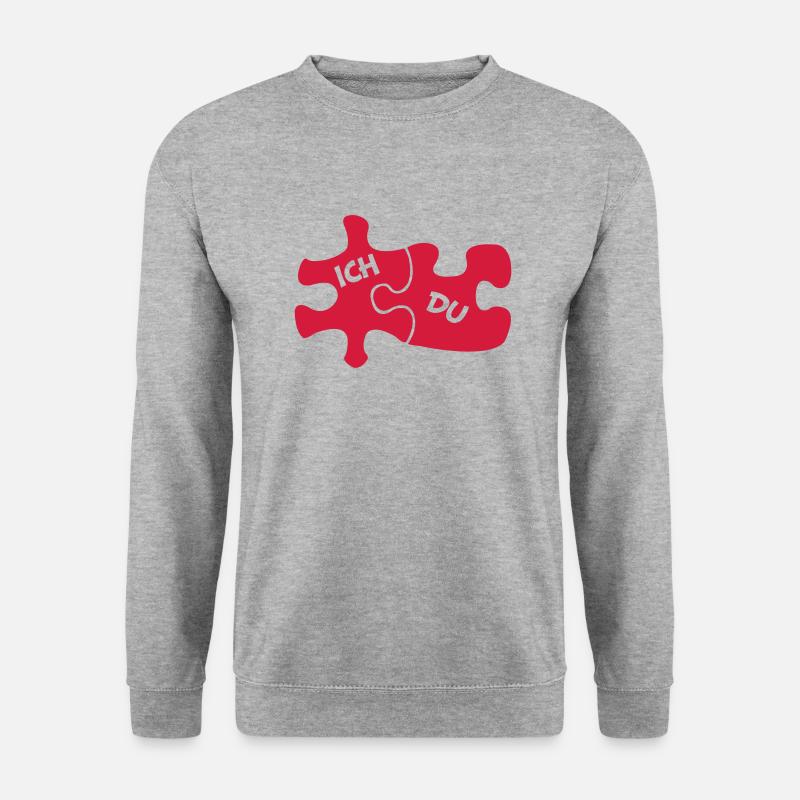 puzzle_love - Unisex Pullover - Weißgrau meliert