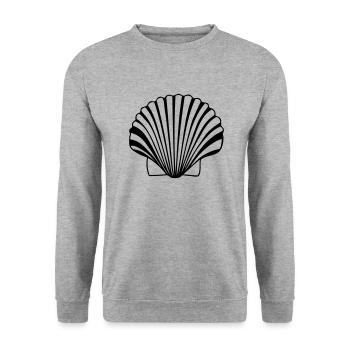 great scallop shell shell of the Compostela paths - Unisex Sweatshirt - salt & pepper - Front - Alina (178cm) & Michal (187cm)